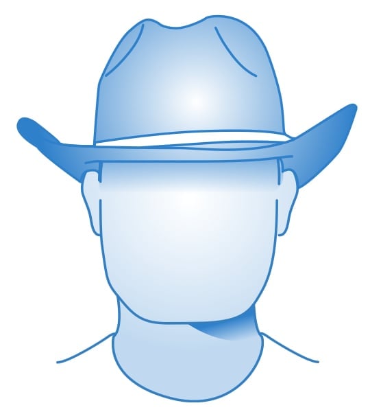 Chapeau de cowboy pour visage carré homme