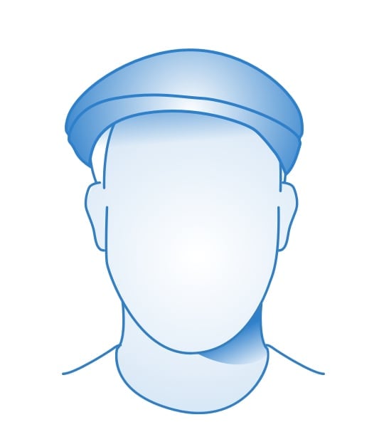 Casquette plate pour visage ovale homme