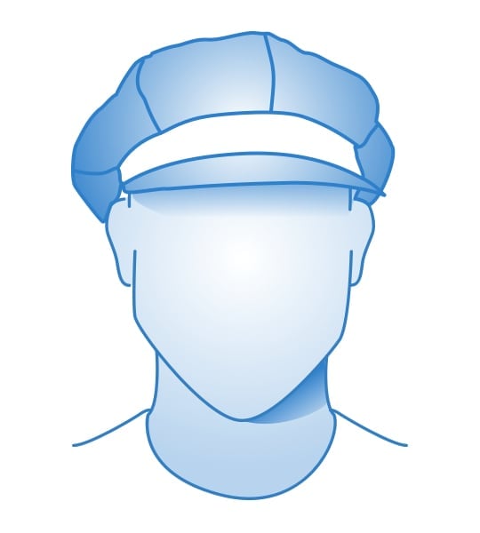 Casquette gavroche pour visage en forme de cœur homme