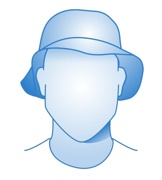 Chapeau bob pour visage en forme de cœur homme