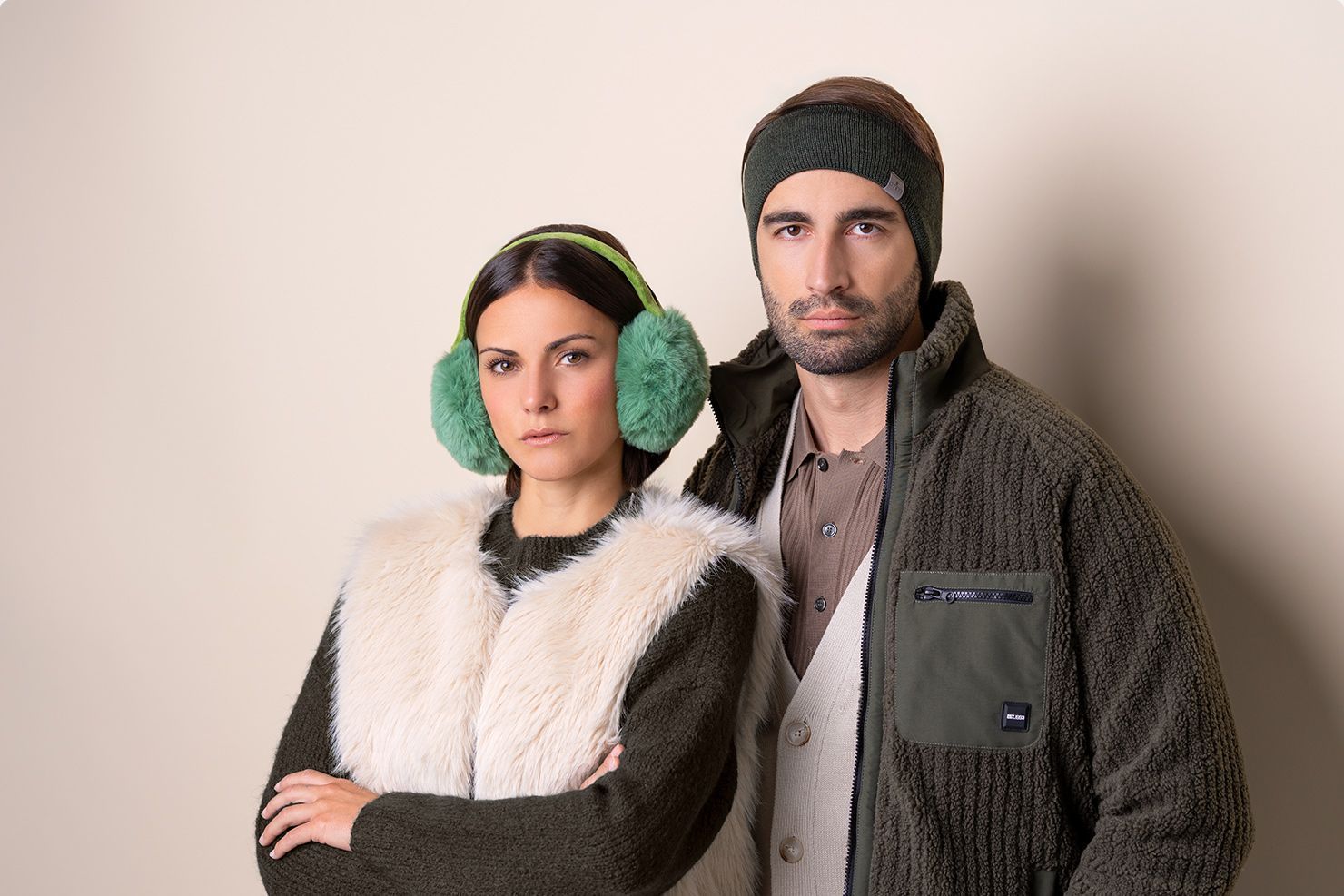 LIFKOME 2St Gestrickte Ohrenschützer - Mit Kunstfell Für Herren & Damen, Schwarz